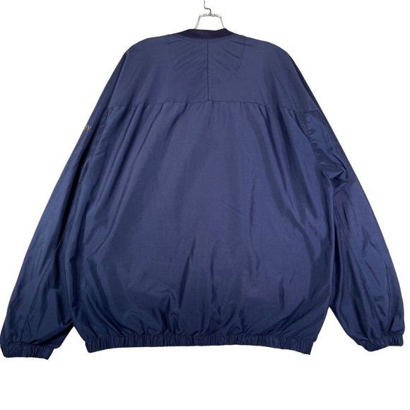 FootJoy FJ Mens Windbreaker Jacket Size L Navy Blue Golf Pullover Pockets V Neck - Picture 6 of 11